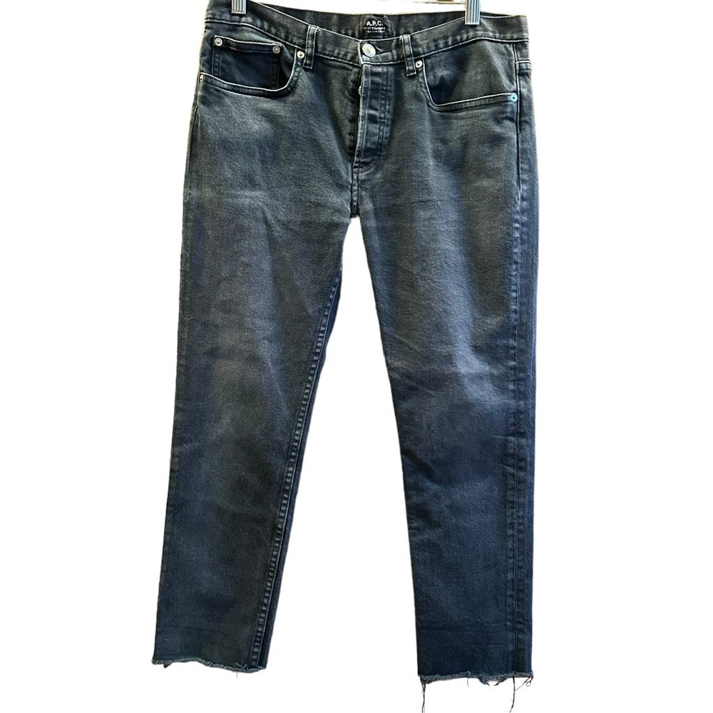 A.P.C. Petit Standard Jean Droit Etroit Button Fly, Black Denim Jeans, Size 31